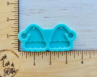 Molde de silicona para pendientes de resina con forma de gorro de Papá Noel, molde para pendientes colgantes navideños de resina, pendientes navideños de resina