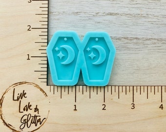 Coffin Earrings Silicone Mold for Resin, Halloween Earrings Silicone Mold, Coffin Dangle Earrings Resin Mold