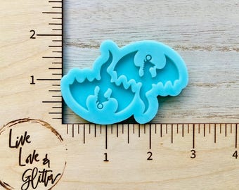 Dragon Earrings Silicone Mold for Resin, Dragon Rider Earrings Mold, Dragon Fire Earrings Resin Mold
