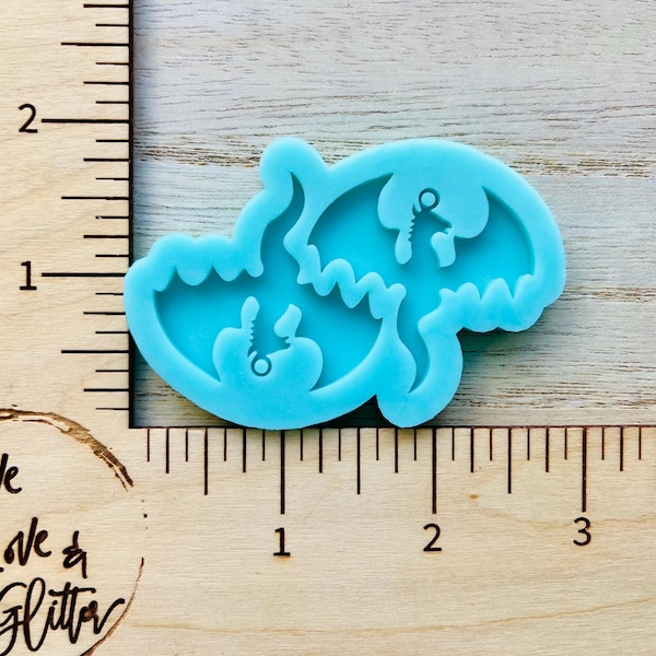 Dragon Earrings Silicone Mold for Resin, Dragon Rider Earrings Mold, Dragon Fire Earrings Resin Mold