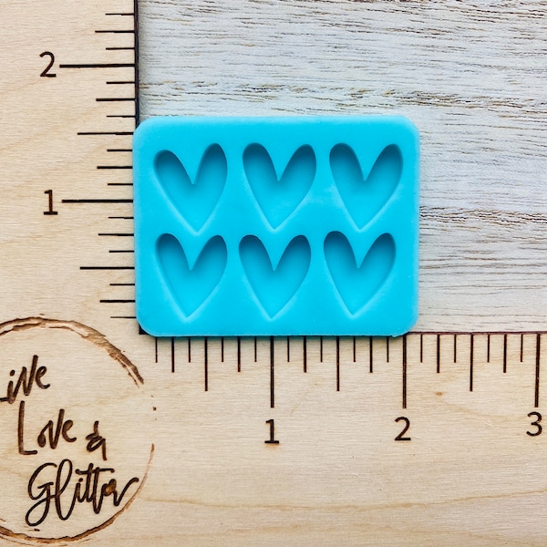 Crazy Heart Stud Earrings Silicone Mold for Resin, Valentines Stud Earrings Mold, Heart Stud Earrings Resin Mold