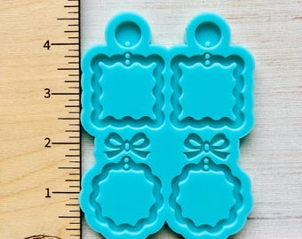 Mirror Earrings Silicone Mold for Resin, Holiday Interchangeable Frame, Holiday Earrings Sold Separately