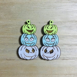 Boucles d'oreilles citrouille, boucles d'oreilles Halloween, boucles d'oreilles automne, boucles d'oreilles pendantes, fichier Svg découpé au laser Glowforge, PAS UN ARTICLE PHYSIQUE image 1