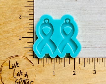 Awareness Ribbon Dangle Earrings Silicone Mold for Resin, Cancer Awareness Earrings Resin Mold, Support Ribbon