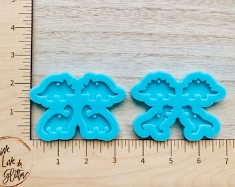 Dinosaur Dangle Earrings Silicone Mold for Resin, Dino Dangle Earrings Resin Mold, Dinosaur Earrings Epoxy Resin Mold
