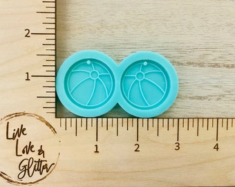 Molde de silicona para aretes de pelota de playa, molde para aretes colgantes de pelota de playa, molde de resina para aretes de verano