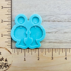 Black Woman Silhouette Earrings Silicone Mold for Resin, Afro Queen Dangle Earrings Mold, Black Queen Resin Mold, Afro Hair Resin Earrings