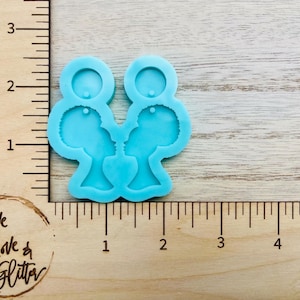 Black Woman Silhouette Earrings Silicone Mold for Resin, Afro Queen Dangle Earrings Mold, Black Queen Resin Mold, Afro Hair Resin Earrings