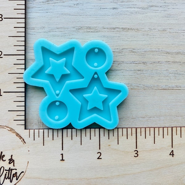 Stars Earrings Silicone Mold for Resin, 4th of July Resin Mold, Patriotic Resin Earrings mold, Star dangle earrings mold