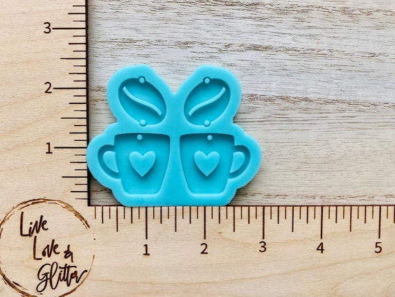 Coffee Earrings Silicone Mold for Resin, Coffee Mug Earrings Resin Mold, Coffee Bean Earrings Mold, Teacher Appreciation Gift