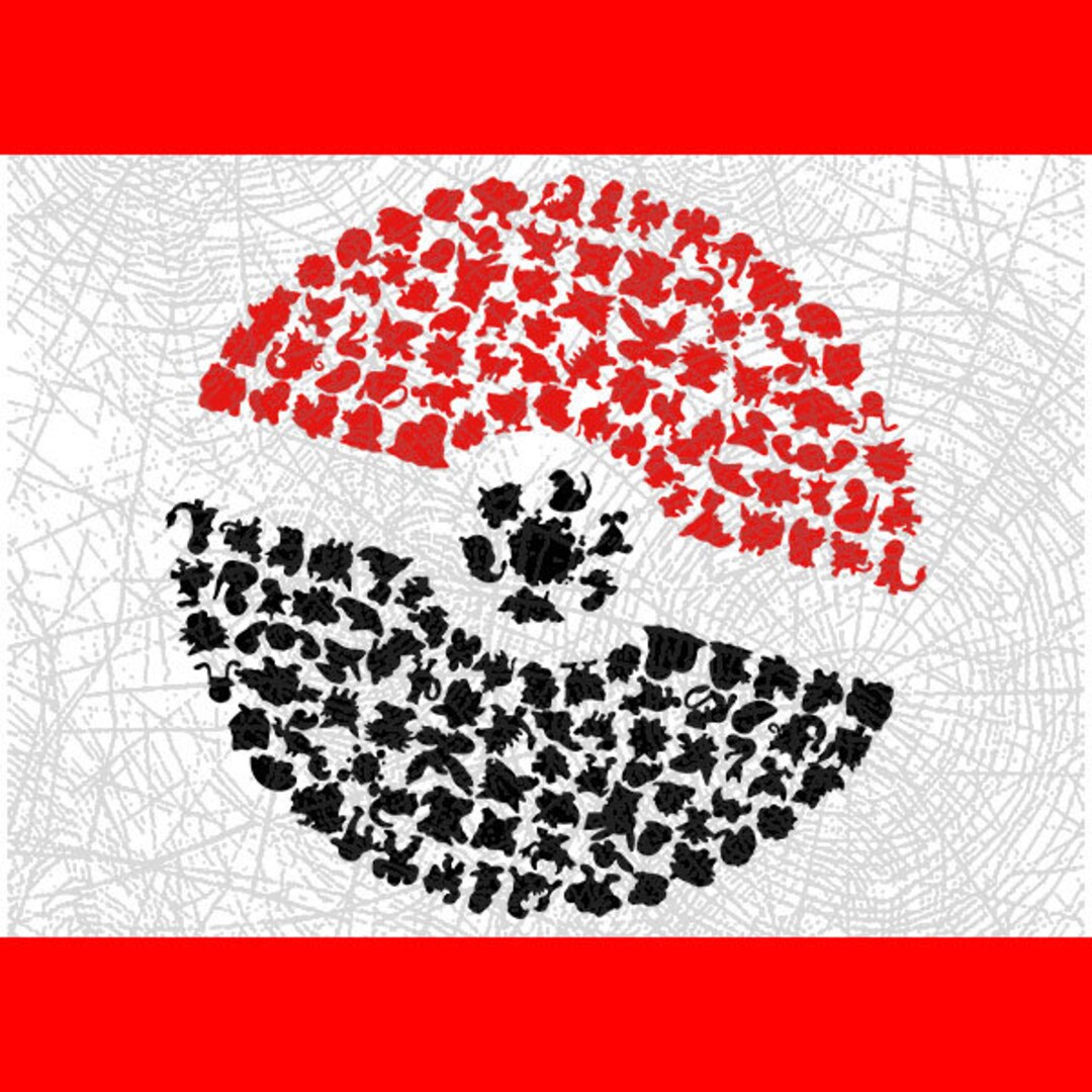 Pokemon Pokeball Monogram Frame SVG Cut File Cricut Clipart Dxf