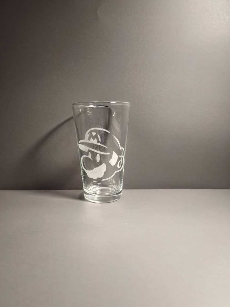 16oz Mario brother/'s etched pint glass.