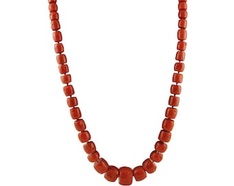 241.2 g Red Coral Long Retrò Necklace