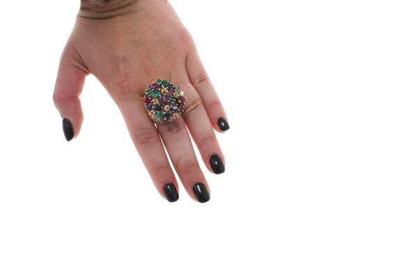 Handcrafted Gold Diamond Ruby Sapphire Emerald Cl… - image 5