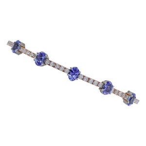 Tanzanite,Diamonds,18 Karat Rose and White Gold Bracelet.