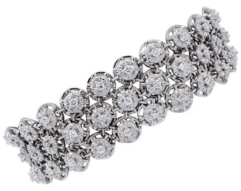 Diamonds, 18 Karat White Gold Link Bracelet