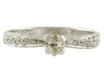 Diamonds, 18k White Gold Solitary Ring