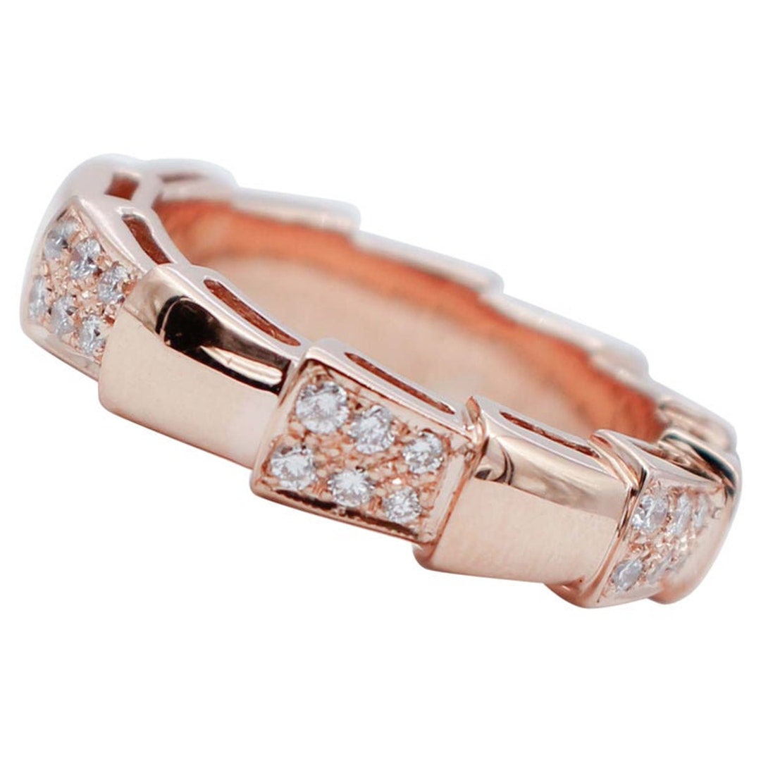 Diamonds 18 Karat Rose Gold Modern Ring - Etsy Canada