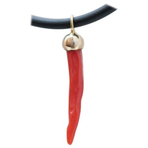 Coral, 18 Karat Yellow Gold Pendant Necklace.