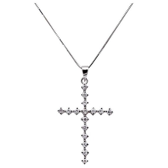 Diamonds 18 Karat White Gold Cross 