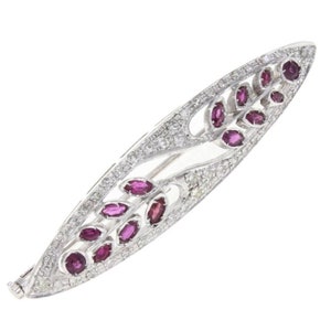 Ruby Diamond White Gold Brooch