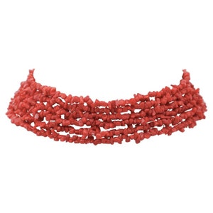 Italienische Rote Koralle, Retró Choker Halskette
