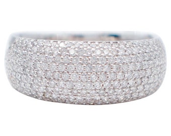 Anillo moderno de oro blanco de 18 quilates con diamantes