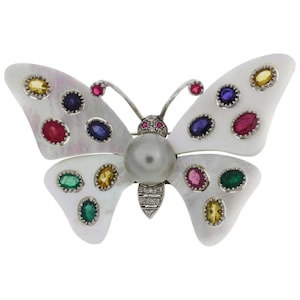 Diamonds, Emerald, Pink Coral Flower, 14 Karat Rose and White Gold Ring