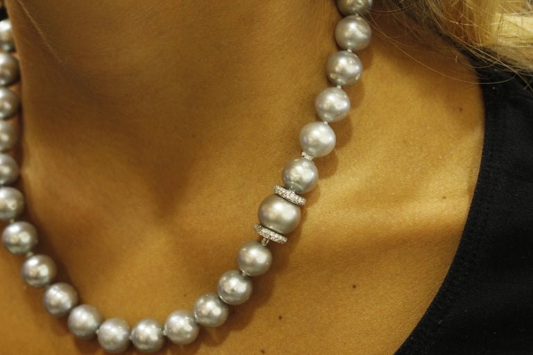Collier Ancien Créateur - Or, Argent Et Diamant Avec Perle Unique - Occasion