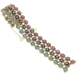Emerald Ruby Sapphire Diamond Gold Bracelet