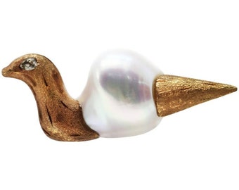 Colgante Artesanal Perla Barroca Oro Rosa 9 Kilates.
