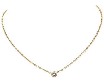 Diamond, 18 Karat Yellow Gold Light Point Necklace