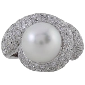 Diamonds,Australian South Sea Pearl Gold Cluster Ring