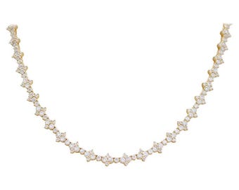 Diamonds, 18 Karat Yellow Gold Modern Necklace.