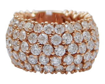 Diamonds, 18 Karat Rose Gold Band Ring.