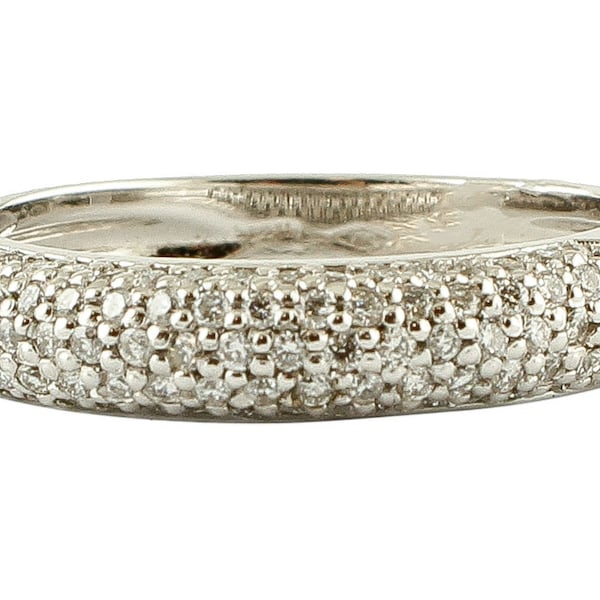 Band ring in 18k White Gold and Diamonds