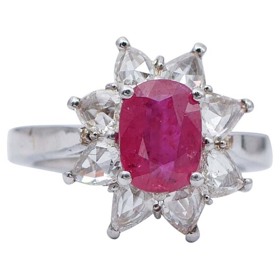 Ruby,Diamonds,Platinum Retrò Ring. - image 1