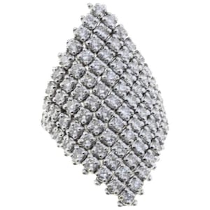 Anillo de moda en oro blanco de 18 kt con diamantes de 3,46 quilates y diamantes