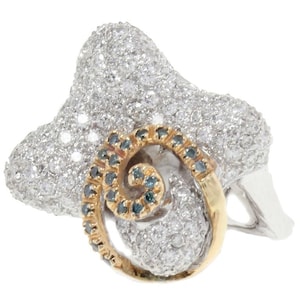 Diamonds 18 kt White and Yellow Gold Fashion Ring
