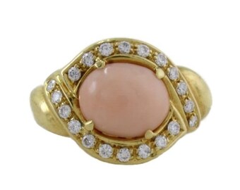 Pink Coral Diamond Yellow Gold