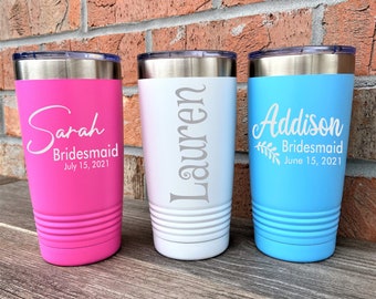 Personalized Tumbler, Custom Tumbler, Insulated Tumbler, 20oz Tumbler, Bridesmaid Gift, Wedding Party Gift, Groomsman Gift