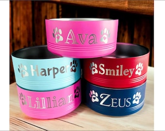Personalized Stainless Steel Pet Bowl – Custom Dog  Bowl with Name - Custom Engraved Stainless Steel Pet Bowl, Personalized Dog Dish