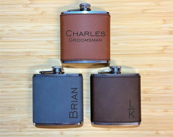 Groomsmen Flask Set, Engraved Flask, Monogrammed Flask, Flask For Groomsmen, Wedding, Engraved Dad Gift