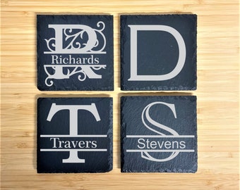 Slate Coaster, Personalized Slate Coasters, Engraved Slate Coasters, Stone Coasters, Personalized Stone Coasters, Custom Coasters