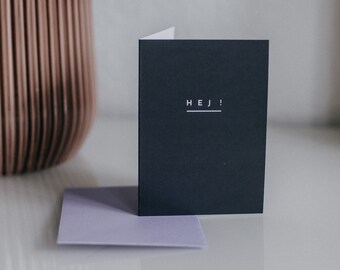 Folded card »HEJ!« DIN A7 with envelope