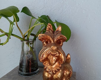 Vintage Gold Dog Figurine