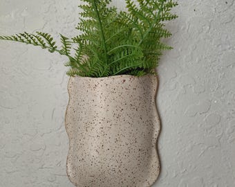 Ceramic Wall Planter, Stoneware Wall Pocket, Air Fern Holder, Wall Vase