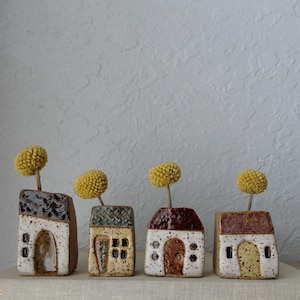 Mini House Vase, Fairy Garden, Tiny house vessel