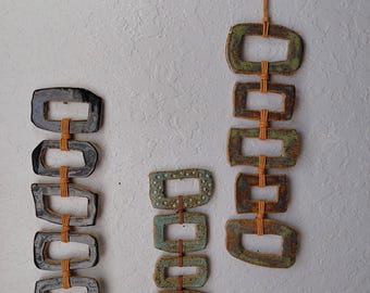 Ceramic Wall Hanging, Organic Stoneware Mobile,  Wall Art