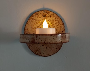 Ceramic Wall Candle Holder, Stoneware Wall Art, Air Fern Holder, Pottery, Altar shelf